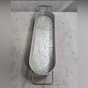 BETTER HOME & GARDENS Galvanized Metal Snack Condiment Planter Tray #1029241